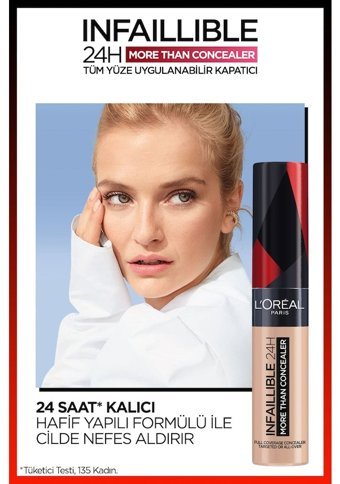 L'oreal Paris Infaillible 24H 330 Pecan Nemlendiricili Göz Altı ve Yüz Likit Fırça Kapatıcı