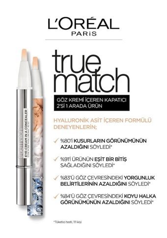 L'oreal Paris True Match Magıc 5N Nemlendiricili Göz Altı ve Yüz Likit Kalem Kapatıcı