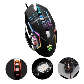 Gatuida RGB Makrolu Kablolu Siyah Optik Gaming Mouse