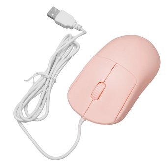 Broleo Ergonomik Kablolu Pembe Optik Mouse