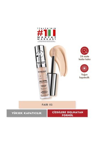 Deborah Ore All Over Wp 02 Beige Nemlendiricili Göz Altı ve Yüz Likit Fırça Kapatıcı