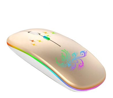 Generic RGB Ergonomik Kablosuz Altın Optik Mouse