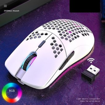 Huahai XYH80 RGB Makrolu Kablosuz Beyaz Optik Gaming Mouse