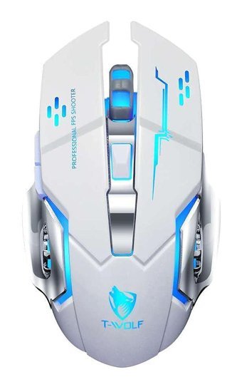 Generic Thunder Wolf Q13 RGB Sessiz Makrolu Kablosuz Beyaz Optik Gaming Mouse