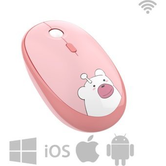 Geezer M2 Hello Bear Sessiz Kablosuz Pembe Optik Mouse