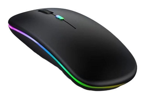 Generic RGB Sessiz Ergonomik Kablosuz Siyah Optik Mouse