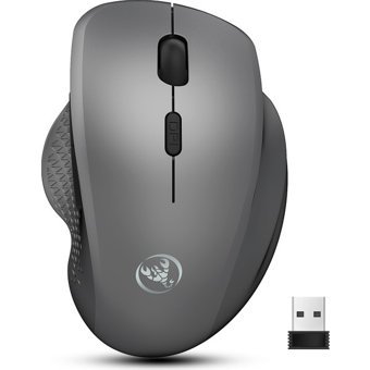 Jingyi Sessiz Ergonomik Dikey Makrolu Kablosuz Gri Optik Mouse