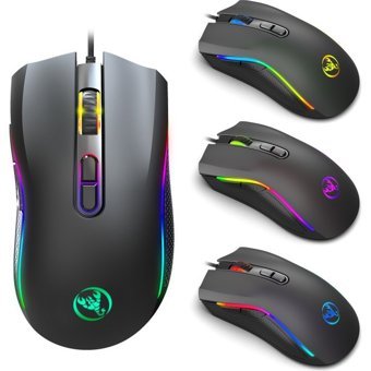 Jingyi Programlanabilir RGB Ergonomik Makrolu Kablolu Siyah Optik Gaming Mouse