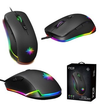 Inca Ophira RGB Makrolu Kablolu Siyah Optik Gaming Mouse