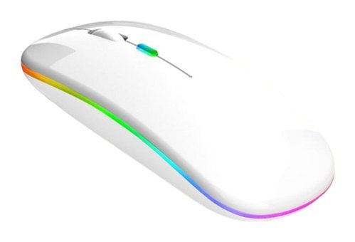 Generic RGB Sessiz Ergonomik Kablosuz Beyaz Optik Mouse