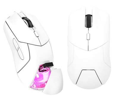 Vbestlife Bt5 RGB Sessiz Makrolu Kablosuz Beyaz Optik Mouse