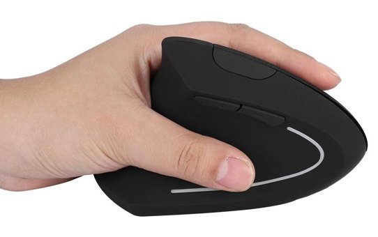 Yunseity Programlanabilir Ergonomik Dikey Makrolu Kablosuz Siyah Optik Mouse