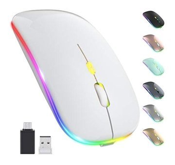 Jingyi RGB Sessiz Kablosuz Beyaz Optik Mouse