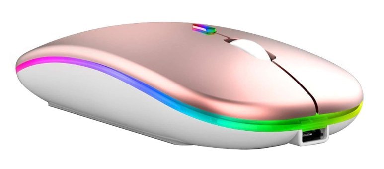 Fiauli RGB Sessiz Ergonomik Kablosuz Altın Optik Mouse