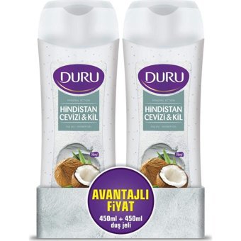 Duru Mineral Action Hindistan Cevizi-Kil Duş Jeli 2x450 ml