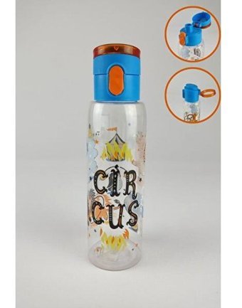 Herevin Circus 61417-360 Pipetli Mavi Plastik Okul Çocuk Suluk 500 ml