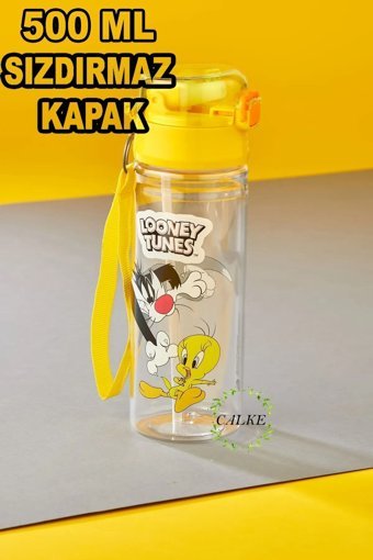 Calke Tweety Pipetli Sarı Plastik Okul Çocuk Suluk 500 ml