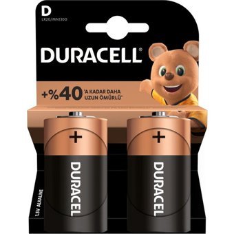 Duracell LR20 1.2 V Alkalin Pil 2'li