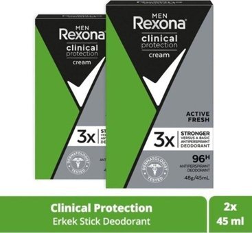 Rexona Clinical Protection Ter Önleyici Stick Erkek Deodorant 2x45 ml