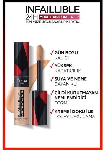 L'oreal Paris Infaillible 326 Vanilla Nemlendiricili Göz Altı ve Yüz Likit Fırça Kapatıcı