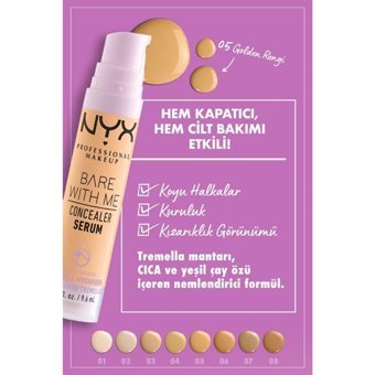 Nyx Makeup With Me 05 Golden Nemlendiricili Göz Altı ve Yüz Likit Serum Kapatıcı