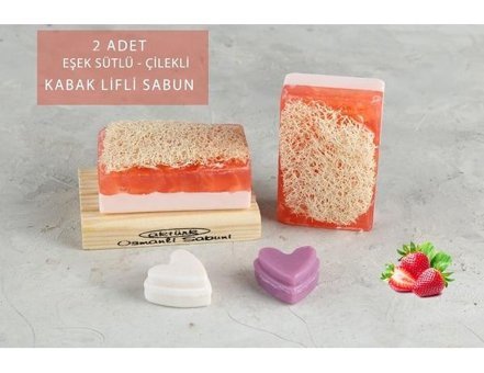 Aktürk Osmanli Katı Sabuni Çilekli Kabak Lifli Katı Sabun 2x240 gr