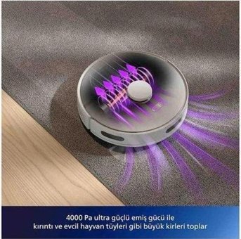 Philips HomeRun 3000 Serisi Aqua Haritalı Hepa Filtreli 4000 Pa Beyaz Robot Süpürge + Mop