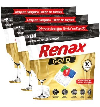 Renax Gold Tablet Bulaşık Makinesi Deterjanı 3x30 Adet