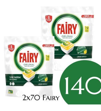 Fairy Orjinal Limon Tablet Bulaşık Makinesi Deterjanı 2x70 Adet