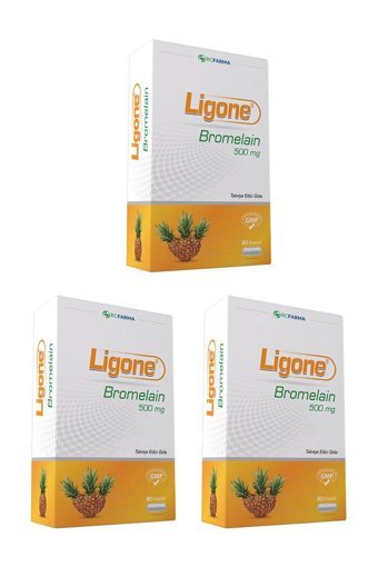 Ligone Bromelain Aromasız Yetişkin Vitamin 3x60 Adet Kapsül