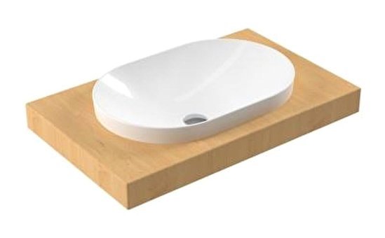 Serel Sapphire Sp33Dxs110H Klasik Tekli 40 cm Seramik Tezgah Üstü Oval Lavabo Beyaz