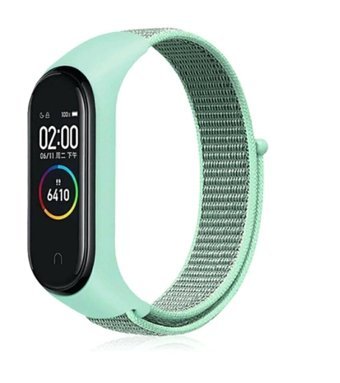 Tagomoon Mi Band 4-5-6-7 Uyumlu Xiaomi Mi Band Hasır Örgü Akıllı Bileklik Kordonu Turkuaz