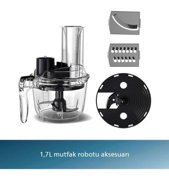 Philips HR2695/01 1.5 lt Plastik Hazneli Kişisel Çift Bıçaklı Büyük El Blender Seti Siyah