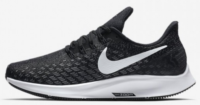 Nike Air Zoom Pegasus 35 942855-001 Ortopedik Bağcıklı Kayık Taban Kadın Koşu Ayakkabısı Siyah