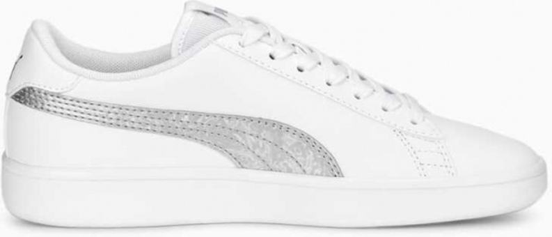 Puma Smash V2 Metallics 389682-01 Bağcıklı Erkek Çocuk Günlük Ayakkabı Beyaz