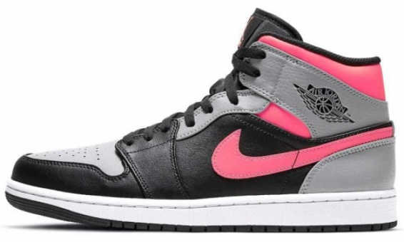 Nike Air Jordan 1 Mid 554724-059 Ortopedik Bağcıklı Erkek Basketbol Ayakkabısı Siyah