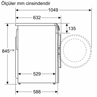 Bosch WG44B2A0TR İQ700 9 kg 1200 devir A Gri Çamaşır Makinesi