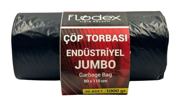 Flodex Jumbo Boy 80x110 cm Çöp Poşeti 30 Adet Siyah