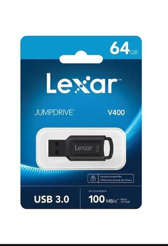 Lexar V400 USB 3.0 Lighthing USB Type A 64 GB Flash Belek Siyah