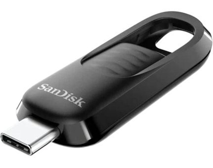 Sandisk Ultra Slider USB 3.2 USB Type C 126 GB Flash Belek Siyah