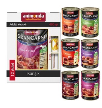 Animonda Grancarno Original Karışık Etli Yetişkin Köpek Maması 12 x 400 gr 12'li