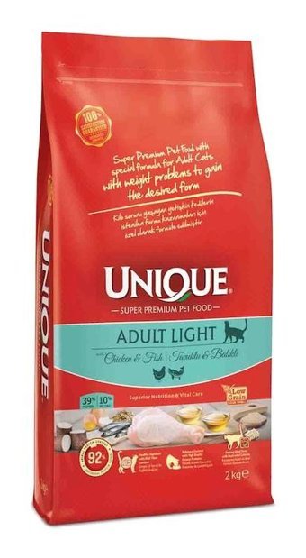 Unique Light Tavuk-Balık Tahıllı Yetişkin Kedi Maması 2 kg