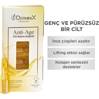 Derminix Anti-Age Cilt Bakım Kolajenli Kırışıklık Karşıtı Ampul Yüz Serumu 12 ml