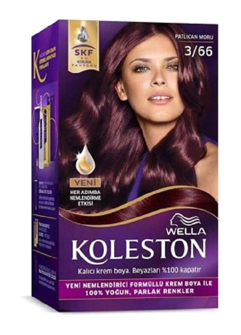 Wella Koleston Kit 3.66 Patlıcan Moru Krem Saç Boyası 50 Ml