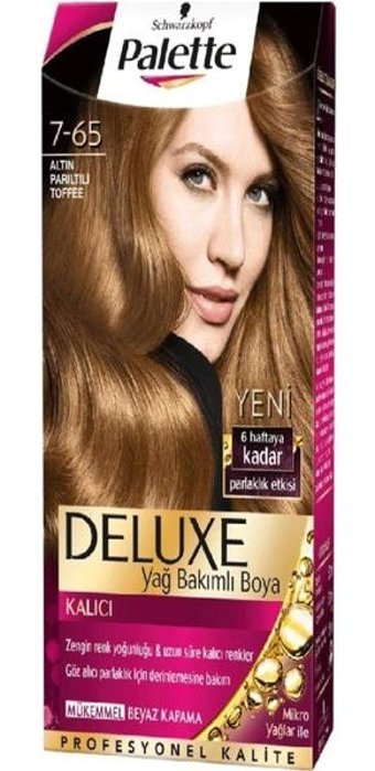 Schwarzkopf Palette Deluxe 7.65 Altın Parıltılı Toffee Krem Saç Boyası 50 ml