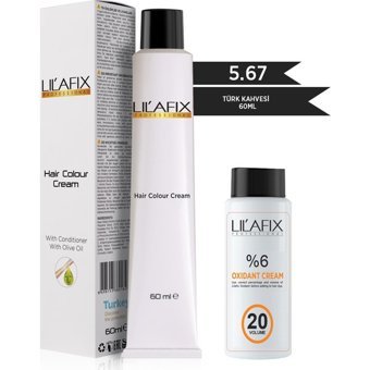 Lilafix With Olive Oil 5.67 Türk Kahvesi Krem Saç Boyası 60 ml