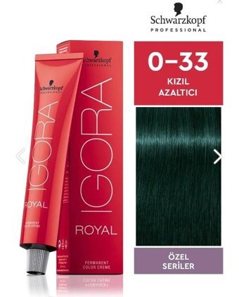 Schwarzkopf Igora Royal Özel Seriler 0.33 Kızıl Azaltıcı Krem Saç Boyası 60 ml