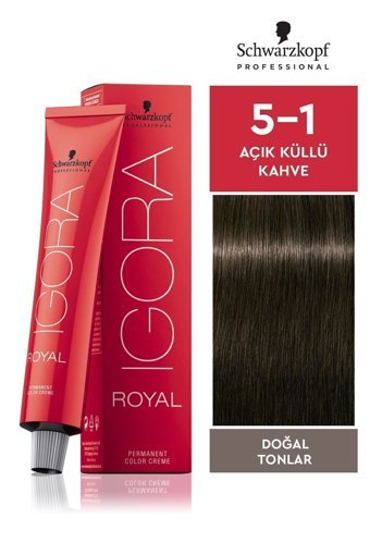 Schwarzkopf Igora Royal Doğal Tonlar 5.1 Açık Küllü Kahve Krem Saç Boyası 60 ml