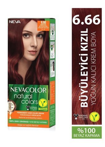 Nevacolor Natural Colors 6.66 Büyüleyici Kızıl Krem Saç Boyası 50 Ml