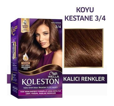 Wella Koleston Kit 3.4 Koyu Kestane Krem Saç Boyası 50 Ml